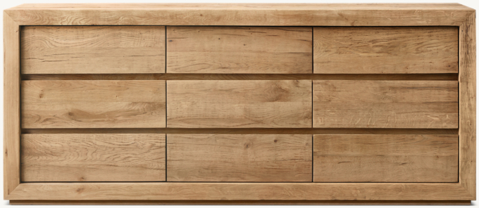 Reclaimed Oak 9-Drawer Dresser