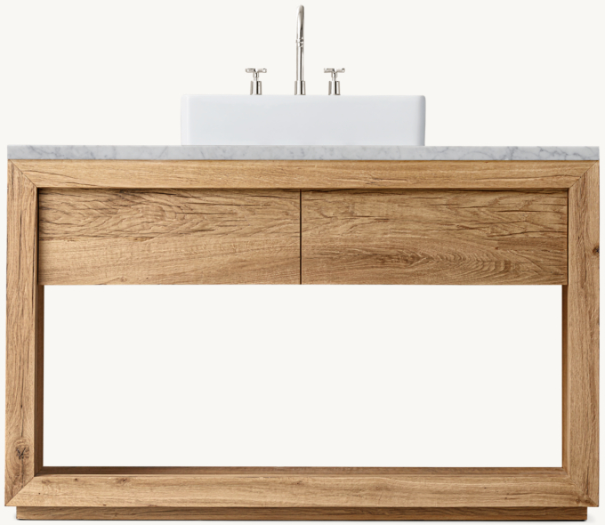 Reclaimed Oak Single Extra-Wide Washstand 