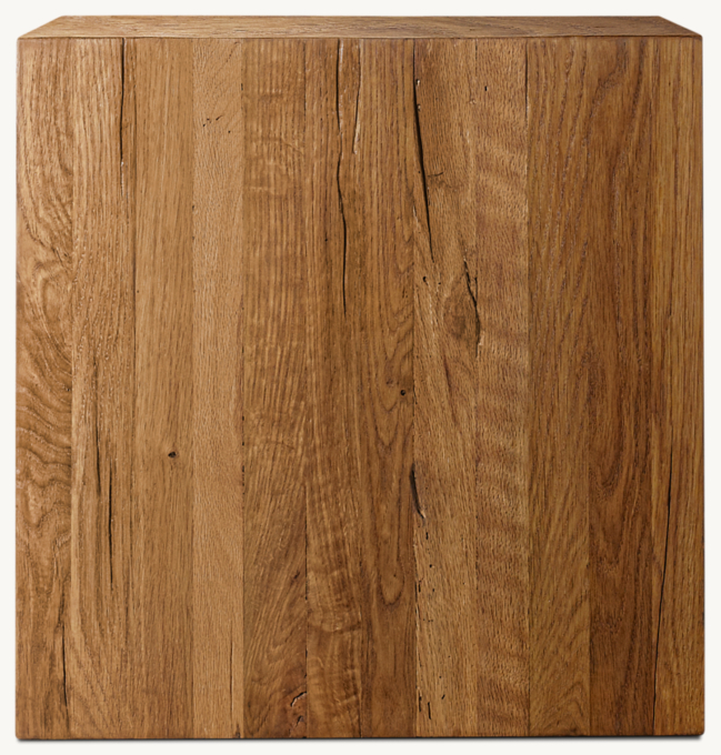 Reclaimed Oak Plinth Cube Side Table