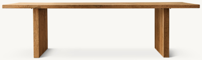 Reclaimed Oak Plank Rectangular Dining Table