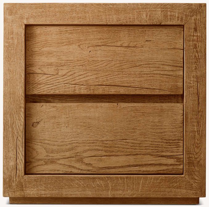 Front view of Reclaimed Oak Closed Nightstand 