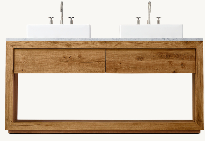 RECLAIMED OAK DOUBLE WASHSTAND