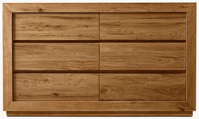 Front view of Reclaimed Oak Single Extra-Wide Vanity Base  