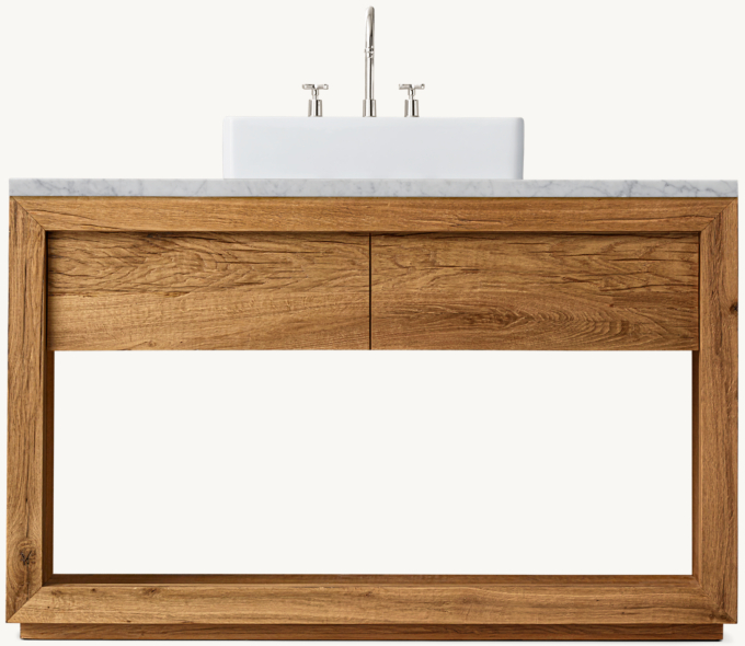 Reclaimed Oak Single Extra-Wide Washstand 