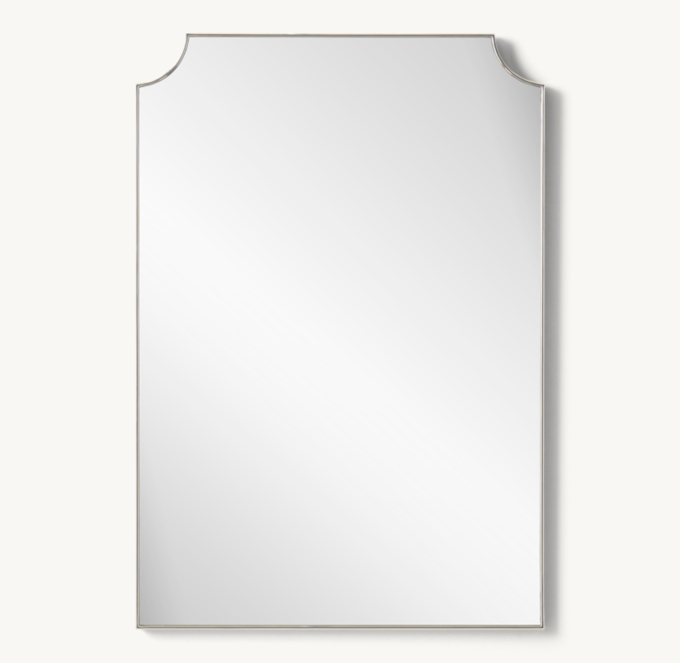 Italian Mid Century Notched Corner Mirror