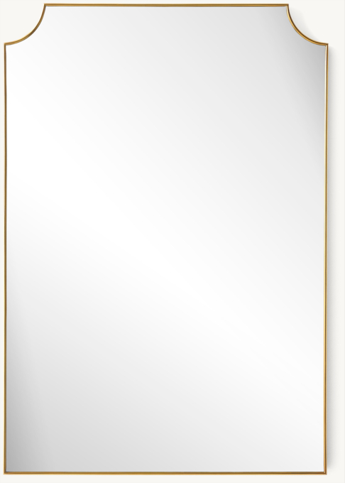 Italian Mid Century Notched Corner Mirror