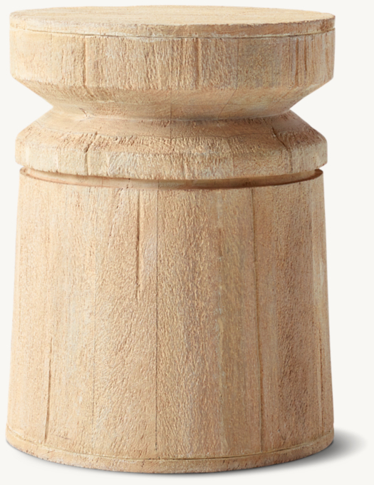 Carved-Wood Indian Stool - Spool