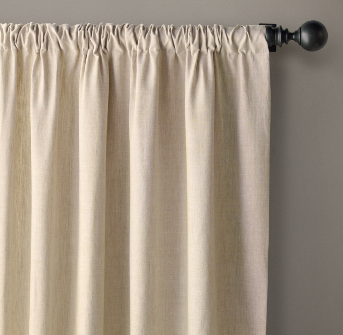 Custom Belgian Opaque Linen Rod-Pocket Drapery