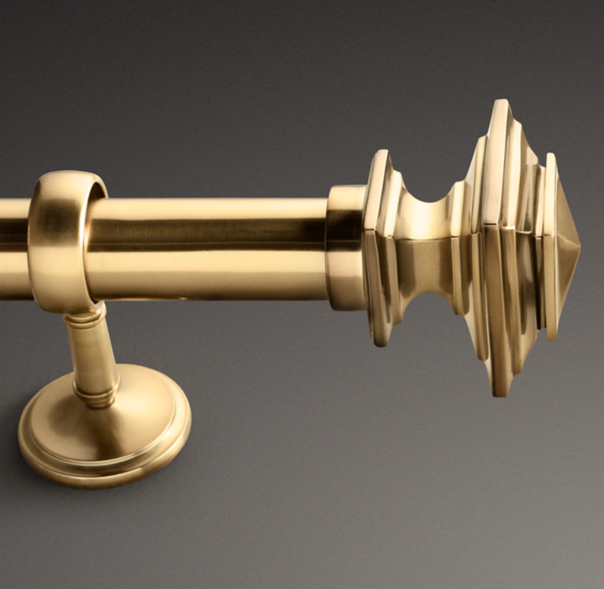 Custom Estate Rod with Metal Square Finials