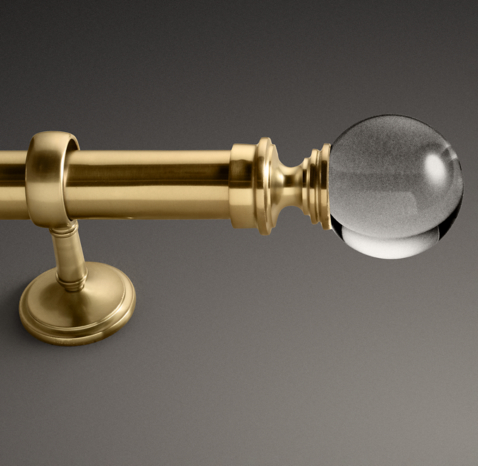 Front view of Custom Estate Rod With Crystal Ball Finials 