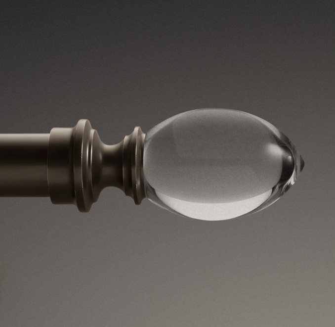 Custom Estate Rod with Crystal Oval Finials | RH