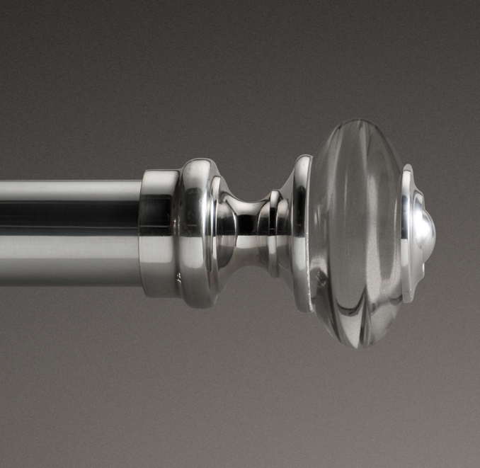 Custom Estate Rod with Crystal Knob Finials | RH