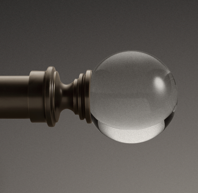 Custom Estate Rod with Crystal Ball Finials