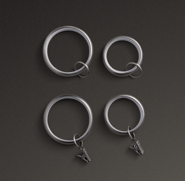 Estate Drapery Rings Set Of 7 Antique Nickel