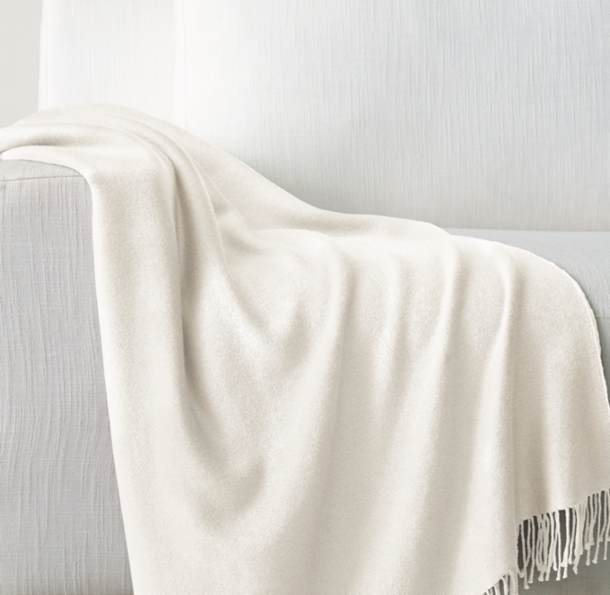 Italian Siena Lamb's Wool, Silk & Cashmere Throw