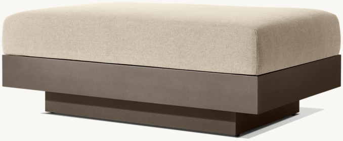 Three Quarter view of Cape Town Aluminum Ottoman  