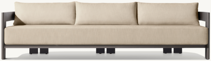 108&#34; sofa shown in Gunmetal. Cushions (sold separately) shown in Sand Perennials&#174; Performance Textured Linen Weave.