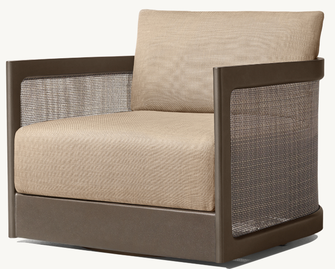 Shown in Bronze. Cushions shown in Wheat Perennials® Textured Linen Weave.