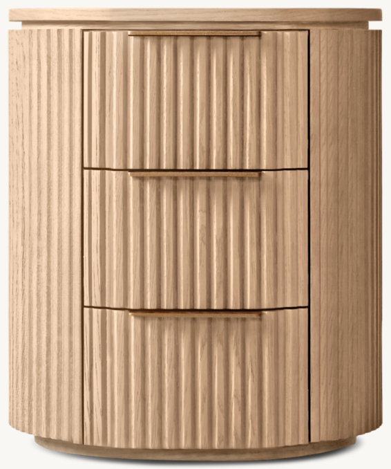 20" nightstand shown in Light Oak/Brass.