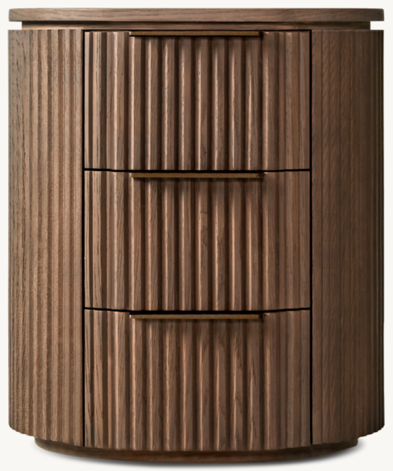20" nightstand shown in Brown Oak/Aged Brass.