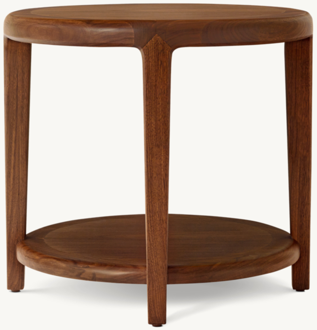 Gael Walnut Round Side Table