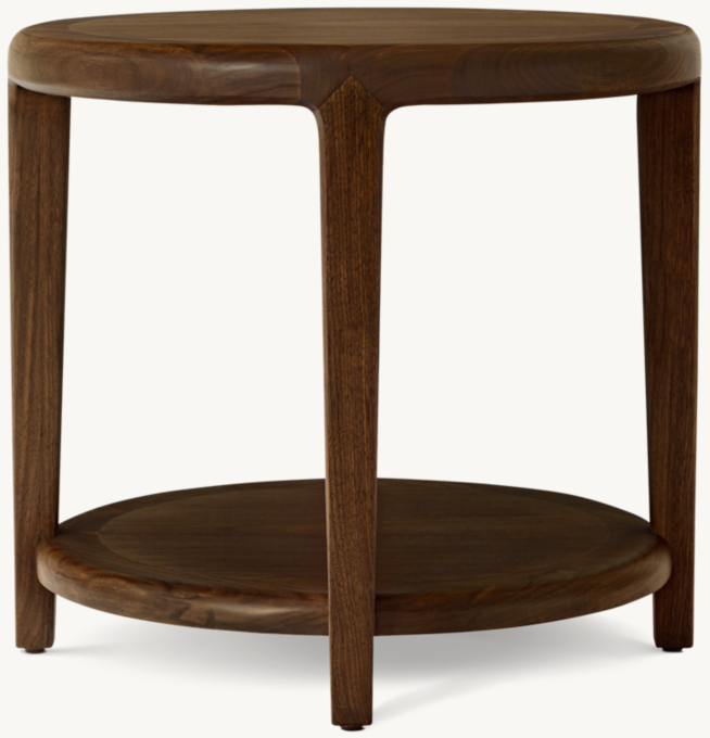 Gael Walnut Round Side Table