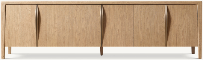 Front view of Gael Oak 6-Door Media Console 