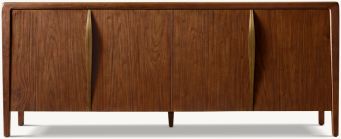 Front view of Gael Walnut 4-Door Sideboard 