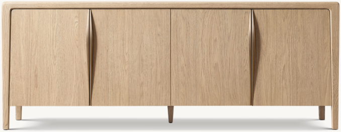 Front view of Gael Oak 4-Door Media Console 