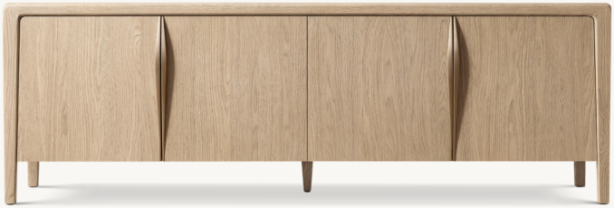 Front view of Gael Oak 4-Door Media Console 