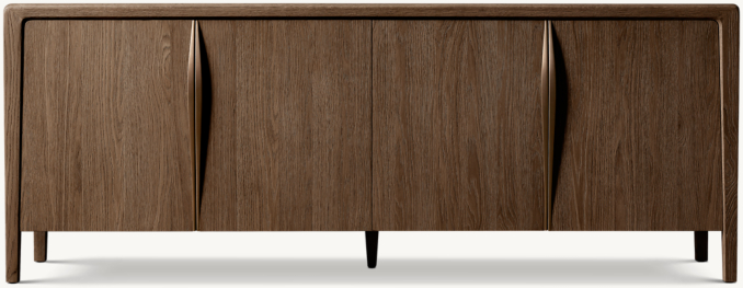 Front view of Gael Oak 4-Door Media Console 