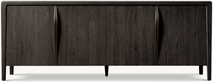 Front view of Gael Oak 4-Door Media Console 