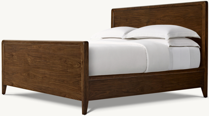Gael Walnut Panel bed with Footboard