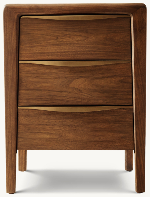 20" nightstand shown in Caramel Walnut/Brass.