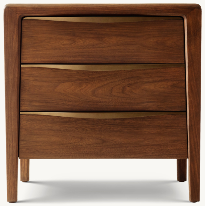 26&#34; nightstand shown in Caramel Walnut/Brass.