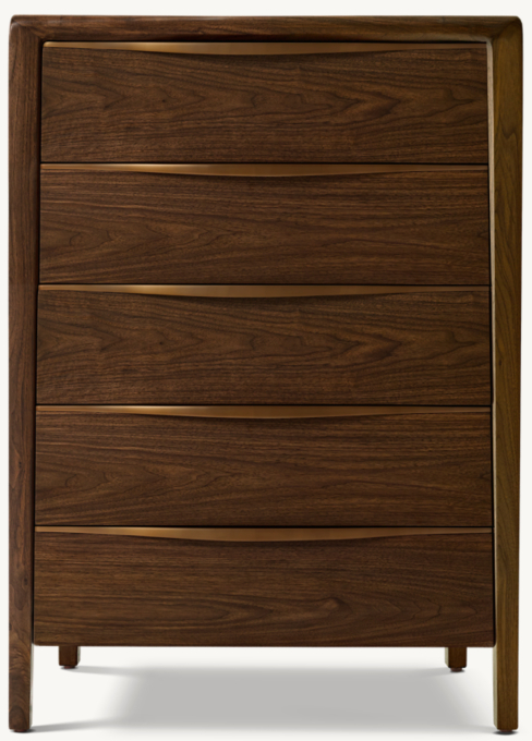 Gael Walnut 5-Drawer Narrow Dresser