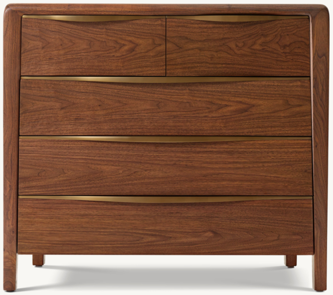 Gael Walnut 5-Drawer Dresser