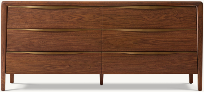 Gael Walnut 6-Drawer Dresser