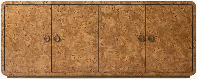 Front view of Belmont Burl 4-Door Sideboard 