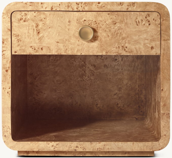 26&#34; nightstand shown in Matte Blond Burl/Brass.