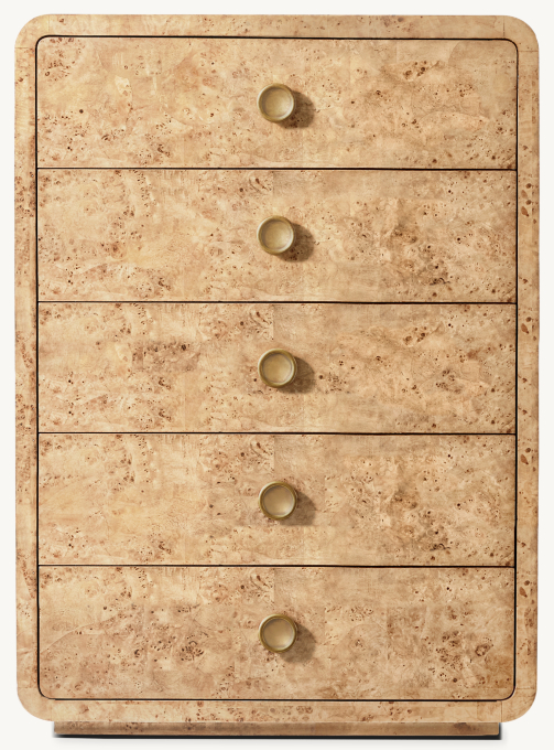 Belmont Burl 5-Drawer Narrow Dresser
