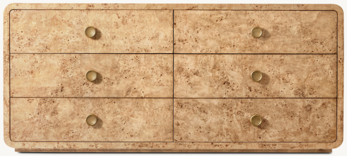 Belmont Burl 6-Drawer Dresser