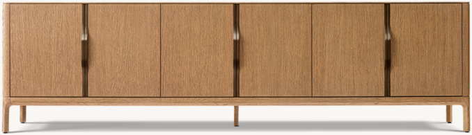 Front view of Padua 6-Door Media Console 