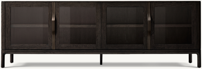 Front view of Padua Glass 4-Door Media Console 