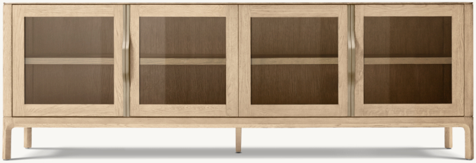 Front view of Padua Glass 4-Door Media Console 