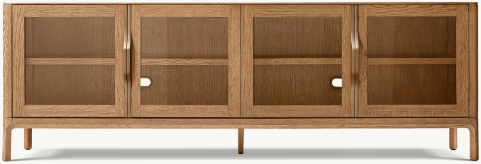 Front view of Padua Glass 4-Door Media Console 
