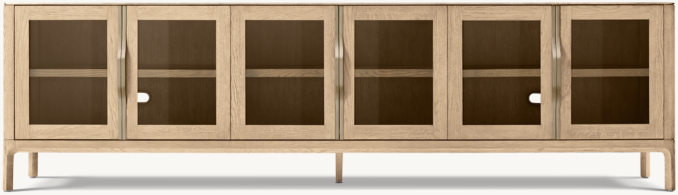 Front view of Padua Glass 6-Door Media Console 