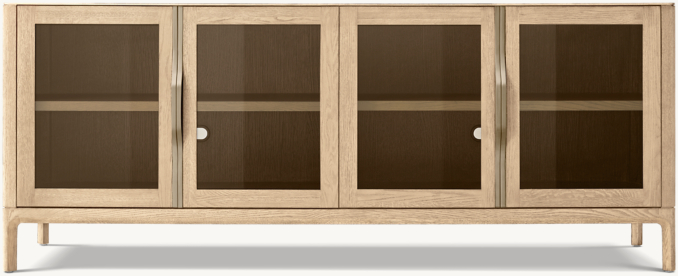 Front view of Padua Glass 4-Door Sideboard 
