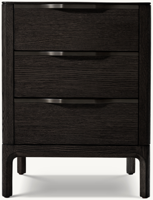 38" nightstand shown in Black Oak/Bronze.