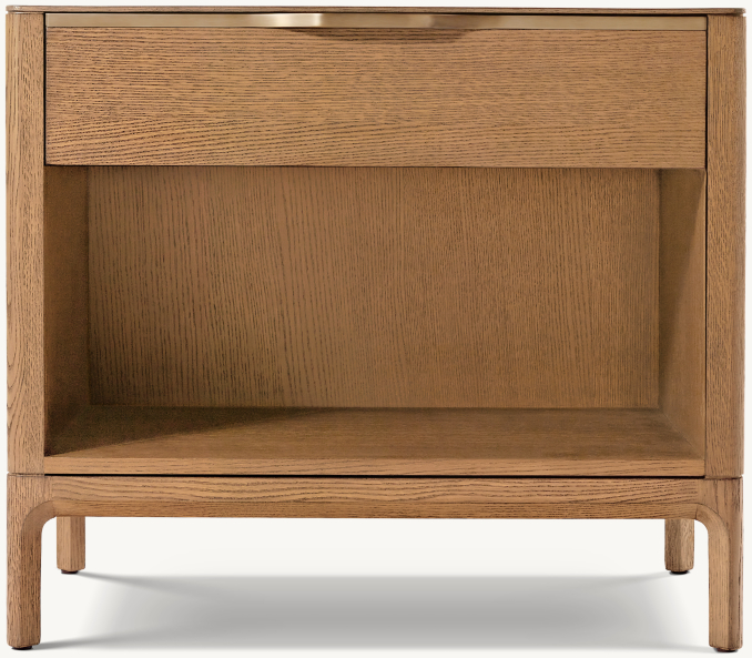 32" nightstand shown in Natural Oak/Light Brass.
